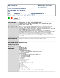 Malattie Infettive - Canali A B C D - Prof. B