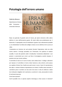 Psicologia dell`errore umano