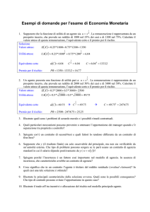 Esempi Domande Economia Monetaria