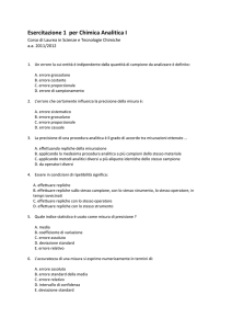 Esercitazione 1 per Chimica Analitica I