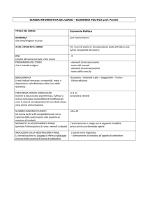 SCHEDA INFORMATIVA DEL CORSO – ECONOMIA