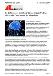 Un `bottone` per `switchare` da una lingua all`altra, è nel cervello l