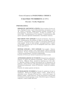 CALCOLO NUMERICO (6 CFU)