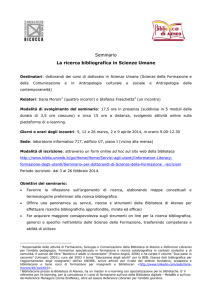 Programma del seminario per dottorandi in - e-Learning