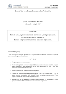 Corso di Laurea in Scienze Internazionali e Diplomatiche Attenzione