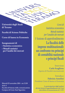 La fiscalità delle imprese multinazionali: un confronto tra principi di