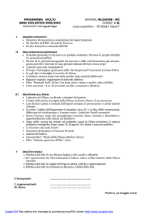 PROGRAMMA SVOLTO MATERIA: RELIGIONE