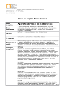 Scheda per proposta Materia Opzionale