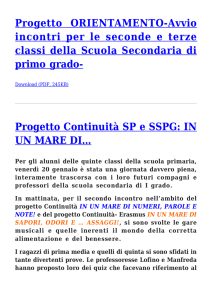 Progetto Continuità SP e SSPG - Istituto Comprensivo Sant`Elia