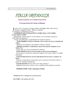ASSOCIAZIONE SAN MARCO DI EFESO Con il patrocinio del