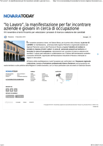 "Io Lavoro", la manifestazione per far incontrare aziende e giovani in
