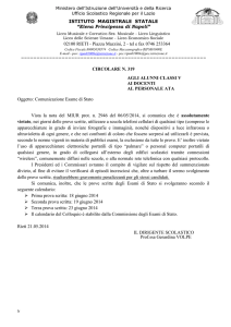 Comunicazione Esame di Stato - Elena Principessa di Napoli