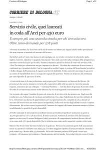 Servizio civile, quei laureati in coda all`Arci per 430 euro