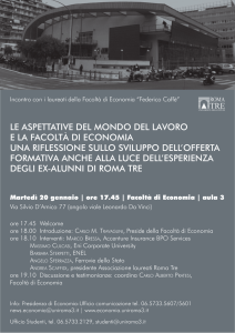 le aspettative del mondo del lavoro e la facoltà di economia una
