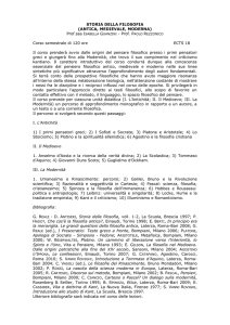 Storia della filosofia - Facoltà Teologica dell`Italia Settentrionale