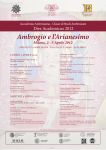 Ambrogio e l`Arianesimo