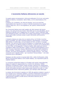 L`economia italiana attraverso un secolo