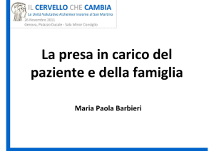 La presa in carico del paziente e della famiglia