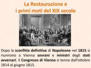 La Restaurazione e i moti rivoluzionari della