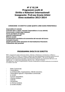 4ª E R.I.M Programmi svolti di Diritto e Relazioni Internazionali