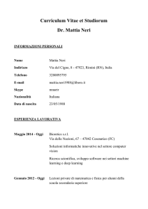 Curriculum Vitae et Studiorum Dr. Mattia Neri