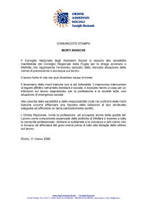 COMUNICATO STAMPA MORTI BIANCHE Il Consiglio