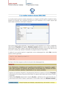3. Le routine evento in Access 2000/2003
