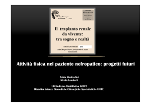 Attività fisica nel paziente nefropatico_progetti futuri