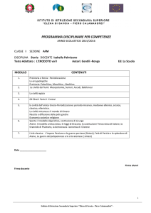 PROGRAMMA DISCIPLINARE PER COMPETENZE