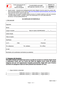 CARATTERISTICHE PERSONALI DONATORI DI VOCE