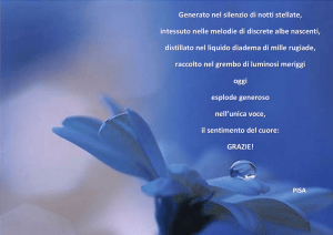 Generato nel silenzio di notti stellate, intessuto nelle melodie di
