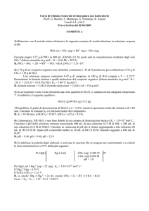Corso di Chimica Generale ed Inorganica con Laboratorio Proff. G