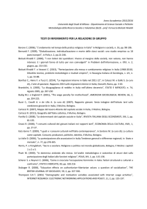 testi di riferimento per la relazione di gruppo