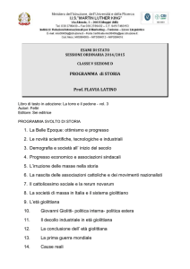 PROGRAMMA di STORIA Prof. FLAVIA LATINO 1. La Belle Epoque