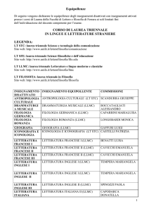 Equipollenze corsi Lettere e Filosofia Ferrara