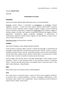 Docente: CARLEO PAOLA Classe 1H PROGRAMMA DI ITALIANO