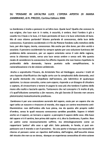 SU `PENSARE IN UN`ALTRA LUCE. L`OPERA APERTA DI MARIA