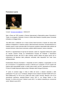 Francesco Lauria - Centro Studi Cisl