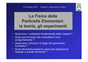 La Fisica delle Particelle Elementari