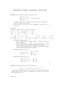 GEOMETRIA E ALGEBRA - ESAME DEL 13 GIUGNO 2007