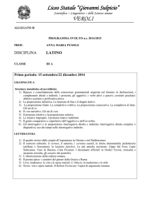 programma svolto latino 3 A prof.ssa A.M. Pusole