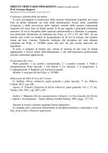 DIRITTO TRIBUTARIO PROGREDITO