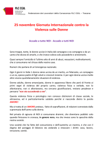 25 novembre Giornata Internazionale contro la Violenza sulle Donne