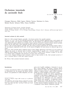 Occlusione intestinale da carcinoide ileale