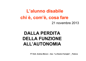DALLA PERDITA DELLA FUNZIONE ALL`AUTONOMIA L`alunno