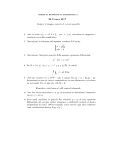 Esame di Istituzioni di Matematica 2. 24 Gennaio 2017 Svolgere il