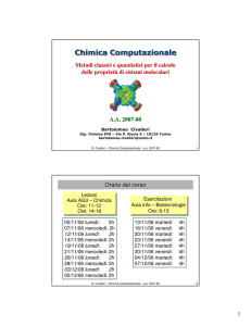 Chimica Computazionale Chimica Computazionale
