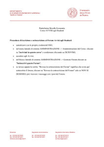 Piattaforma Moodle Economia Corso AVVISI agli Studenti