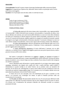 IDEALISMO Trascendentale: Perché l`io penso rimane il principio