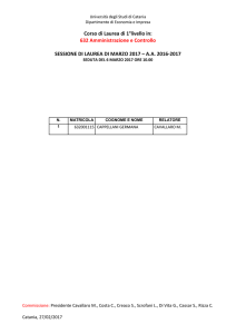 Corso di Laurea di 1°livello in: 632 Amministrazione e Controllo